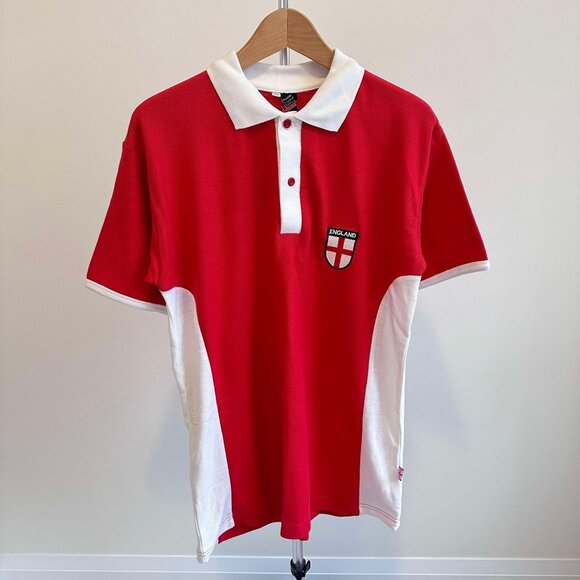 NWOT Premier England Red and White Football Collared Shirt 👕 - Picture 1 of 5